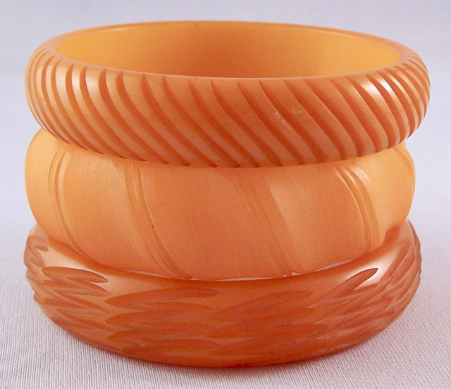 BB223  carved butterscotch bangles